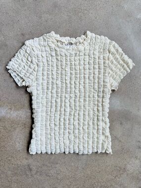 Topshop Cream Bubble Top